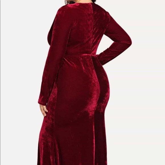 Ruby Velvet Formal Bawdy Dress 3x tag • USA sz18 - Picture 3 of 4